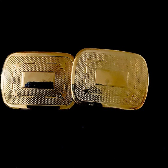 Cufflinks With Star Pattern & Space For Initials - Picture 8 of 9